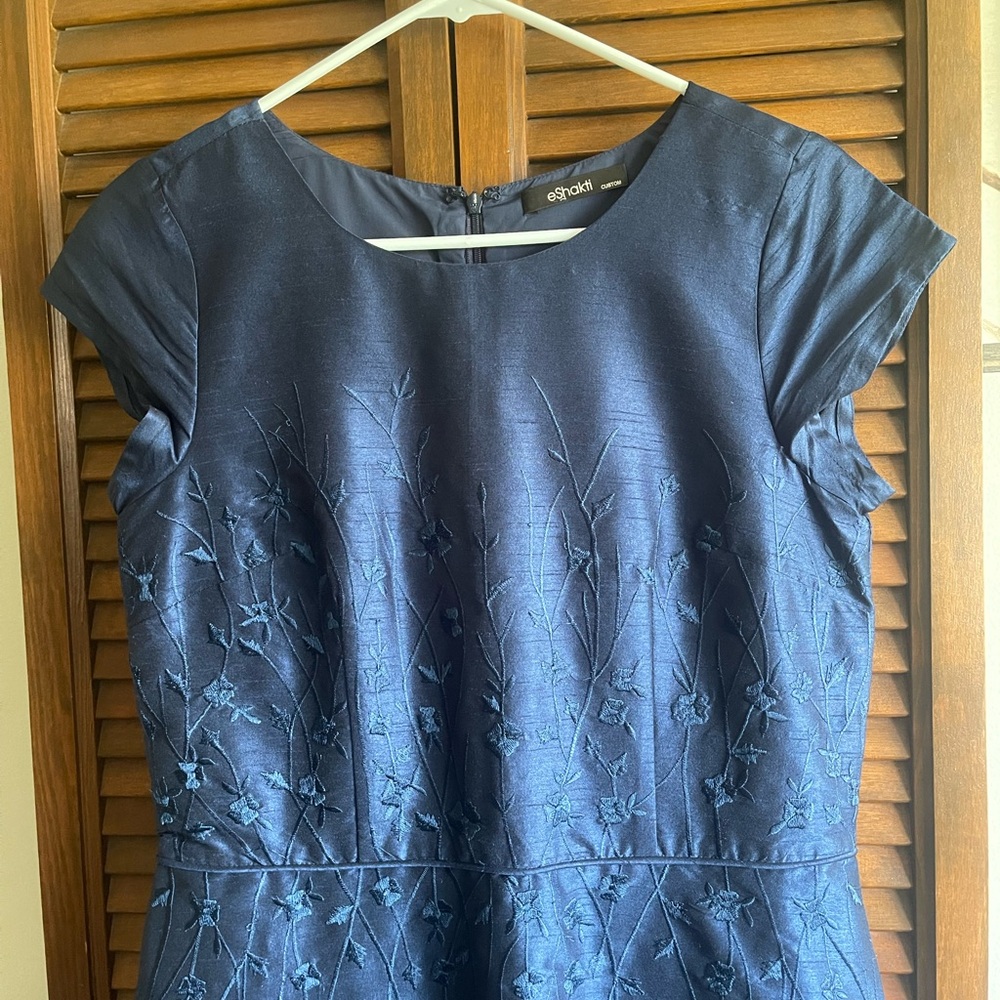 Blue A-Line Dress eShakti | Custom